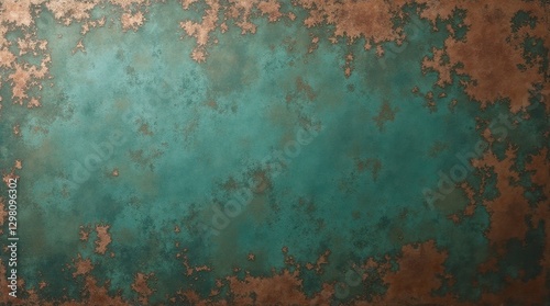 Oxidized Copper Surface with Green Patina