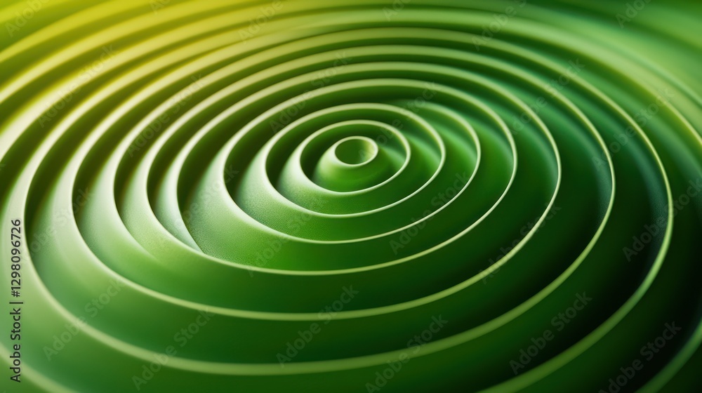 Obraz premium Green concentric circles abstract background