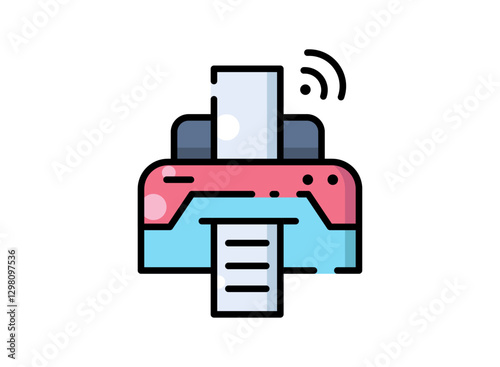 Icon of an Internet of Things Print with filled style