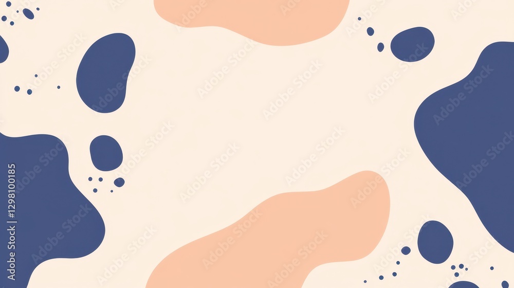 Abstract Background with Organic Shapes on a Cream Texture. Minimalist Modern Design with Subtle Pastel Colors and a Calming Atmosphere. The soft Abstract Background with Organic Shapes on a Cream Texture. Minimalist Modern Design with Subtle Pastel Colors and a Calming Atmosphere. The soft