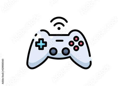 Icon of an Internet of Things Joystick with filled style