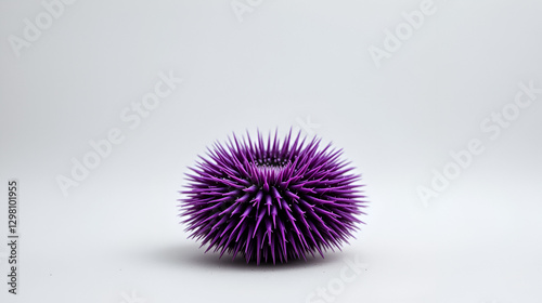 Violet sea-urchin on white background.