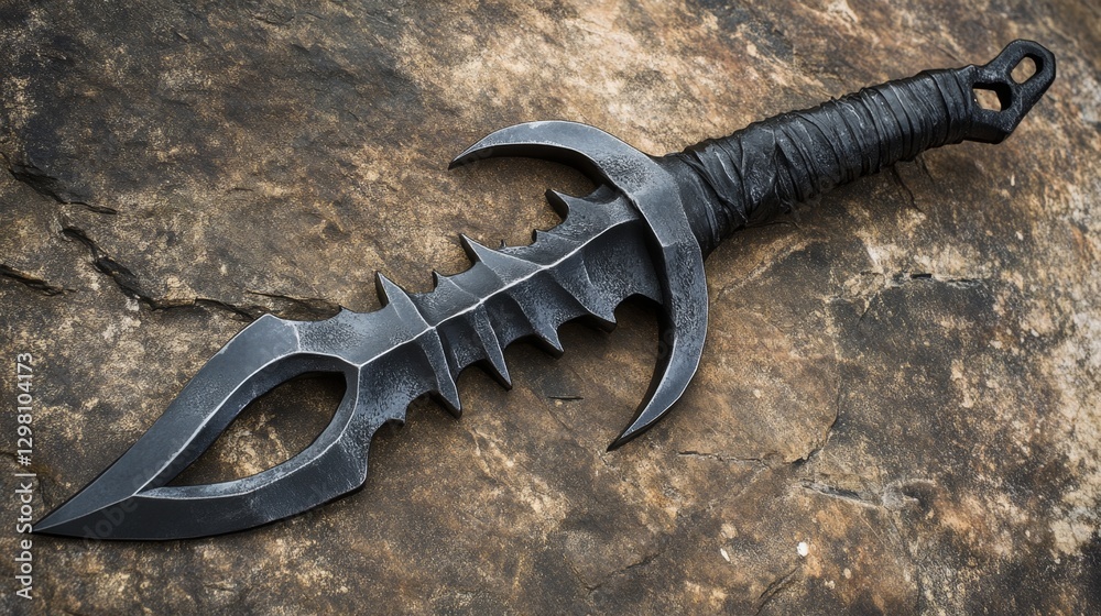 Obraz premium Intricate Dark Fantasy Blade - A Masterpiece of Metalwork