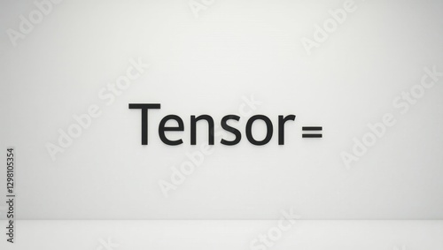 Tensor. Word tensor is written on white wall with black font