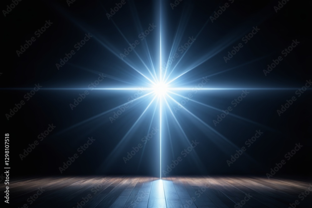 a close up of a star shines brightly in a dark room