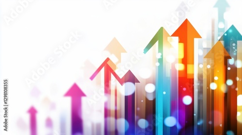 Abstract Colorful Arrows Representing Growth and Progress in Finance