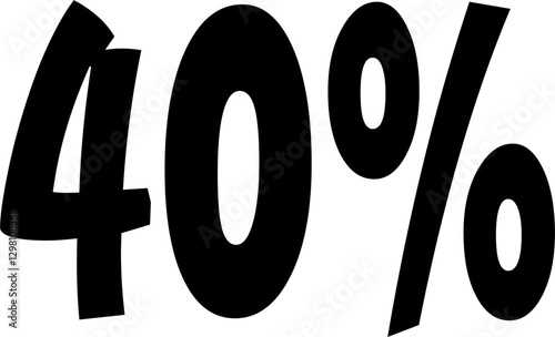 40 Percentage Discount Offer Number Typography Style A0255