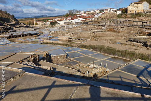 Antique salt platforms in Basque Country. Salinas de Anana. Spain