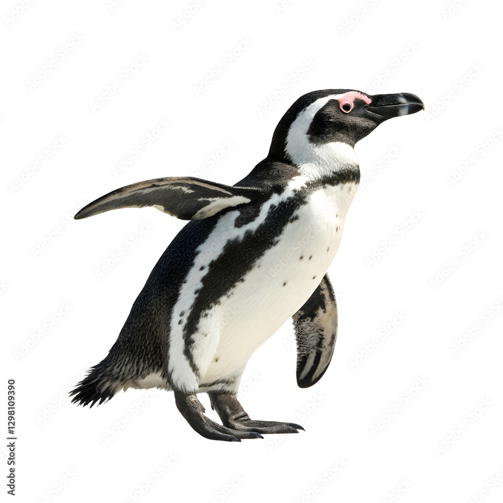 Obraz premium Full-body portrait of a penguin standing Isolated Trasnparent Background, Png Isolated, Trasnparent Background