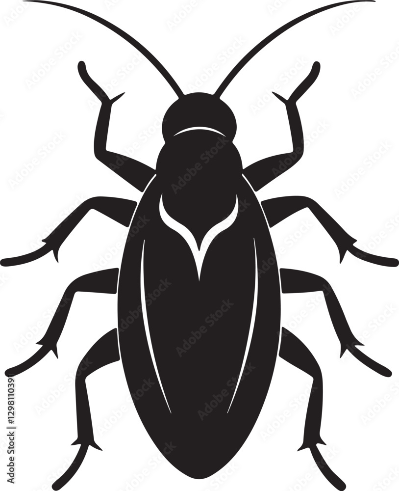 cockroach silhouette, black and white silhouette, vector and illustration cockroach silhouette, black and white silhouette, vector and illustration