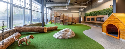 Visit an eco-friendly dog park with geothermal heating to maintain a warm play environment.