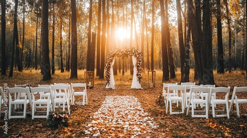 Autumn Wedding Ceremony in Forest