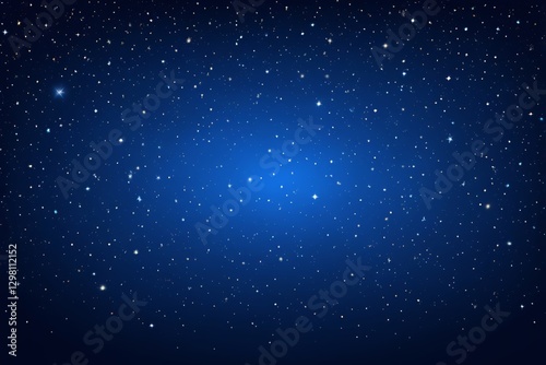 starry sky with a bright blue star cluster and a few small stars