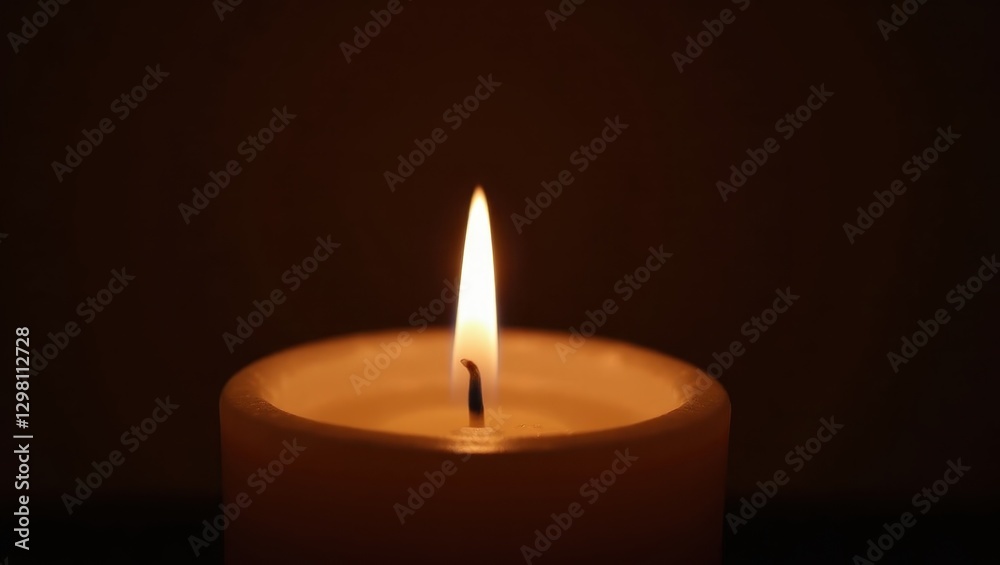 Candlelight Concert. Candle is lit in dark with black background Candlelight Concert. Candle is lit in dark with black background