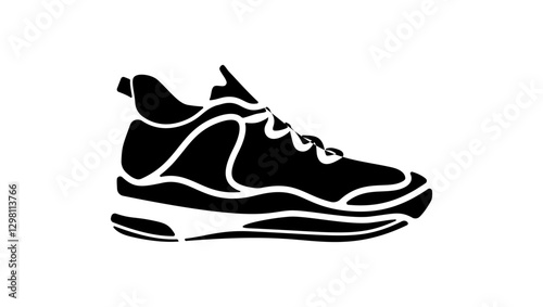 basketball Shoes, black isolated silhouette
