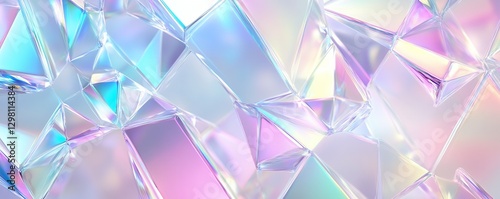 Abstract iridescent crystal background Pastel rainbow gemstone texture Modern digital art