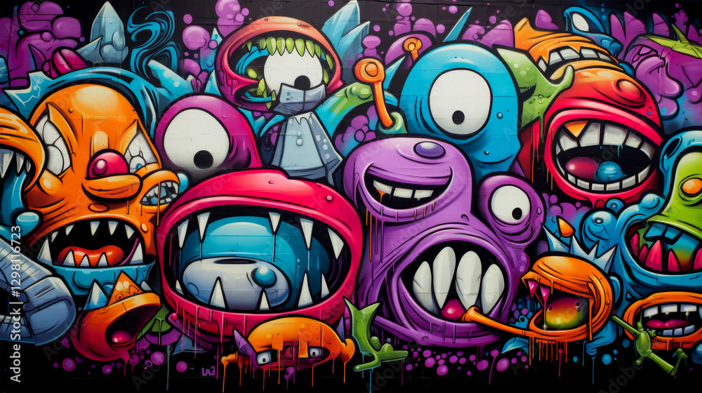 Obraz premium colorful cartoon design on wall