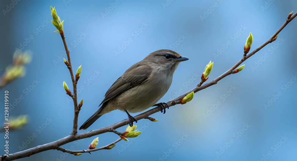 若芽の枝にとまる鳥 若芽の枝にとまる鳥