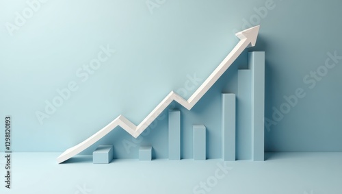 Fibonacci Retracement. Arrow is pointing upward to top of bar chart