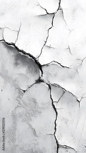 Detailed Close-Up Shot of Small Crack in Textured Wall Surface