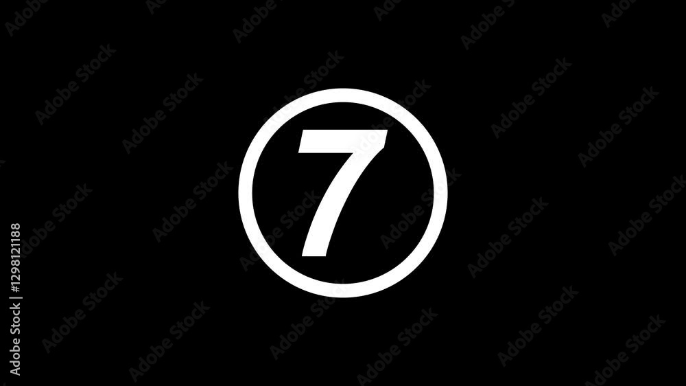 glowing text 7 icon animation with background concept.7 number countdown icon background 4k animation.7 text animation by white color on black background. glowing text 7 icon animation with background concept.7 number countdown icon background 4k animation.7 text animation by white color on black background.
