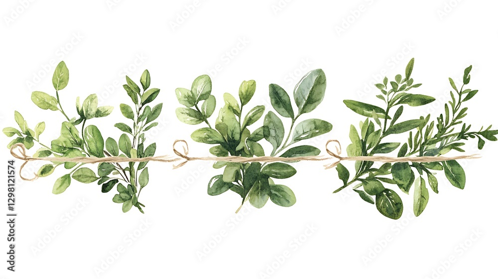 A Collection of Fresh Herbs Tied Together with Twine: A Fragrant Bundle of Nature's Best