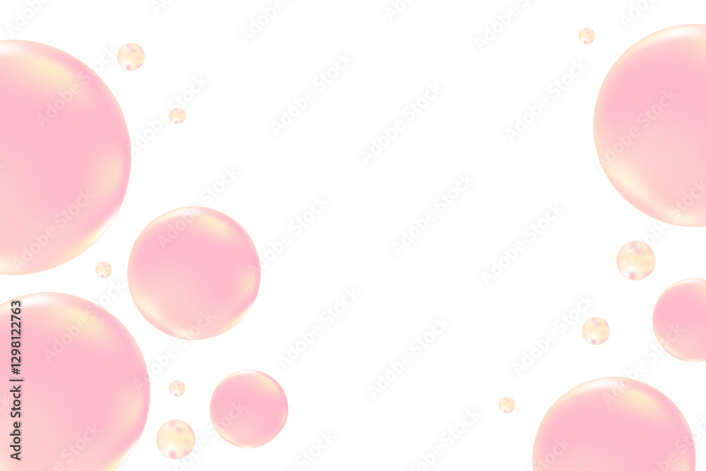 Cute pink, yellow glowing bubbles floating isolated, transparent background. Nude color geometric circles of various sizes scattered around. Fun, playful cosmetic decoration design element. Cute pink, yellow glowing bubbles floating isolated, transparent background. Nude color geometric circles of various sizes scattered around. Fun, playful cosmetic decoration design element.