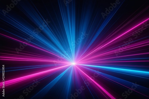 a close up of a blue and pink light streaks on a black background