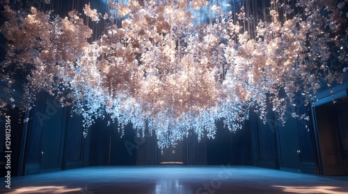 Elegant Chandelier in a Grand Luxury Ballroom Setting