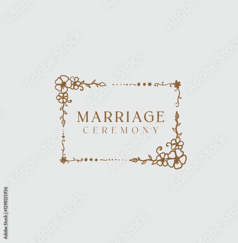 Luxury Wedding Logo - Decorative Marriage Typography Design
