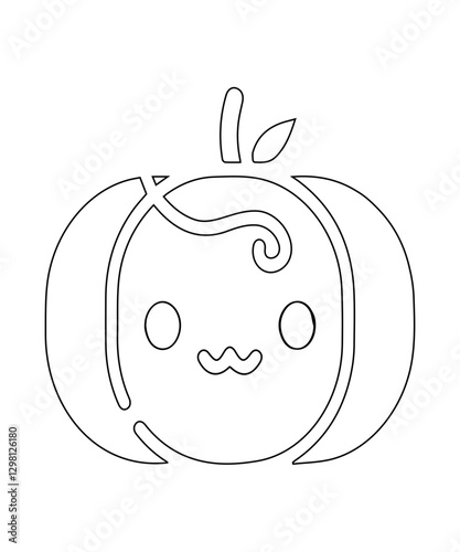 pumpkin icon with thin outline