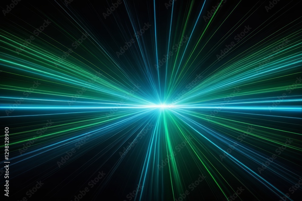a close up of a green and blue light streaks a close up of a green and blue light streaks