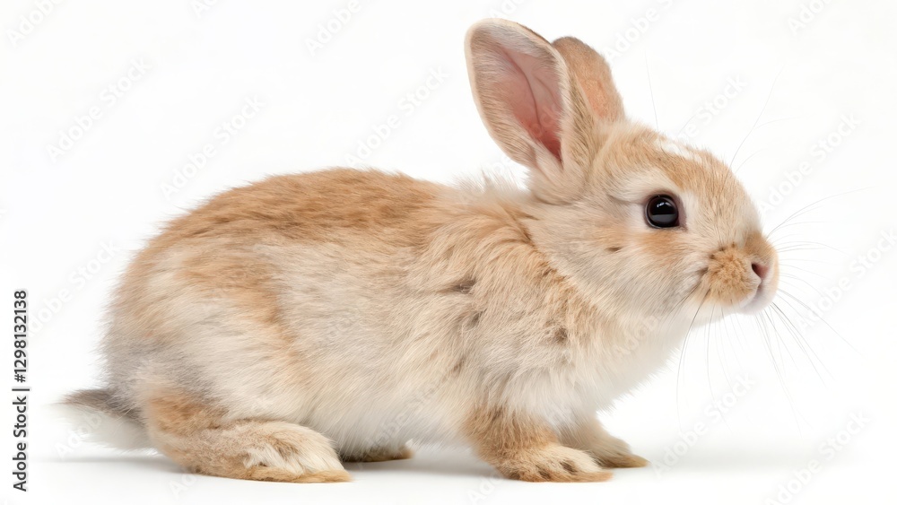 Obraz premium Young Rabbit on White Background