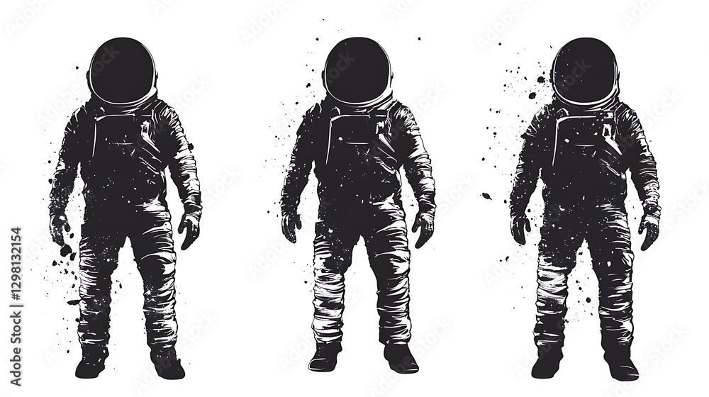 Cosmic Astronaut Silhouette: A Journey Through the Stars illustration Cosmic Astronaut Silhouette: A Journey Through the Stars illustration