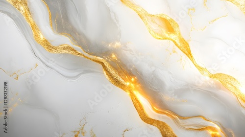 Abstract White and Gold Waves Art Piece for Elegant Decor