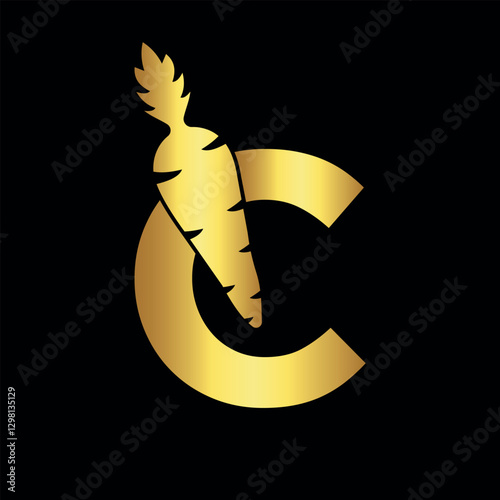 Carrot Logo combine with letter C vector template