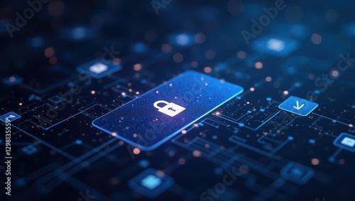 Verifiable. Blue image shows computer chip with padlock on it