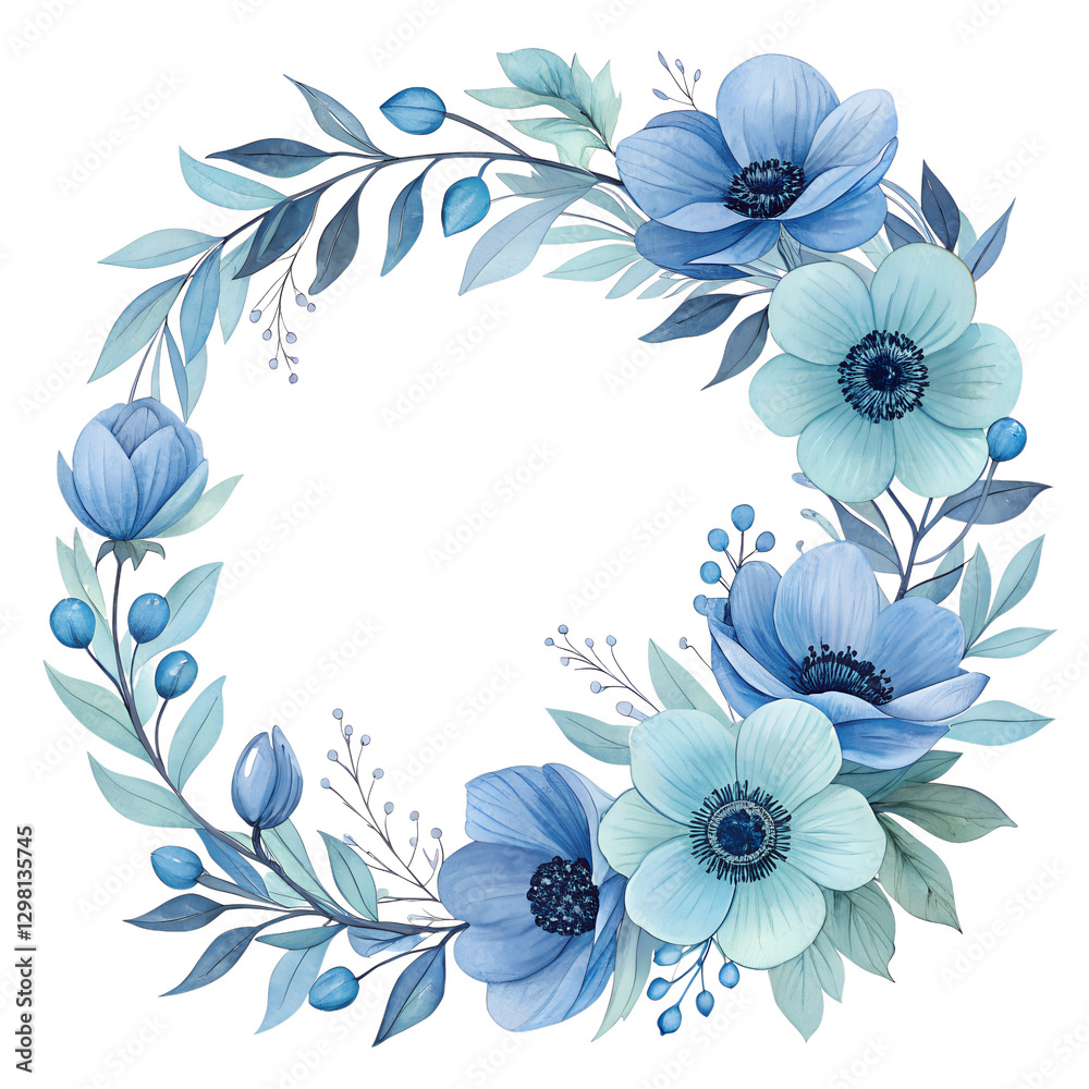 Obraz premium blue floral background with flowers