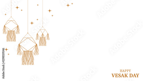 Vesak day decoration background vector.