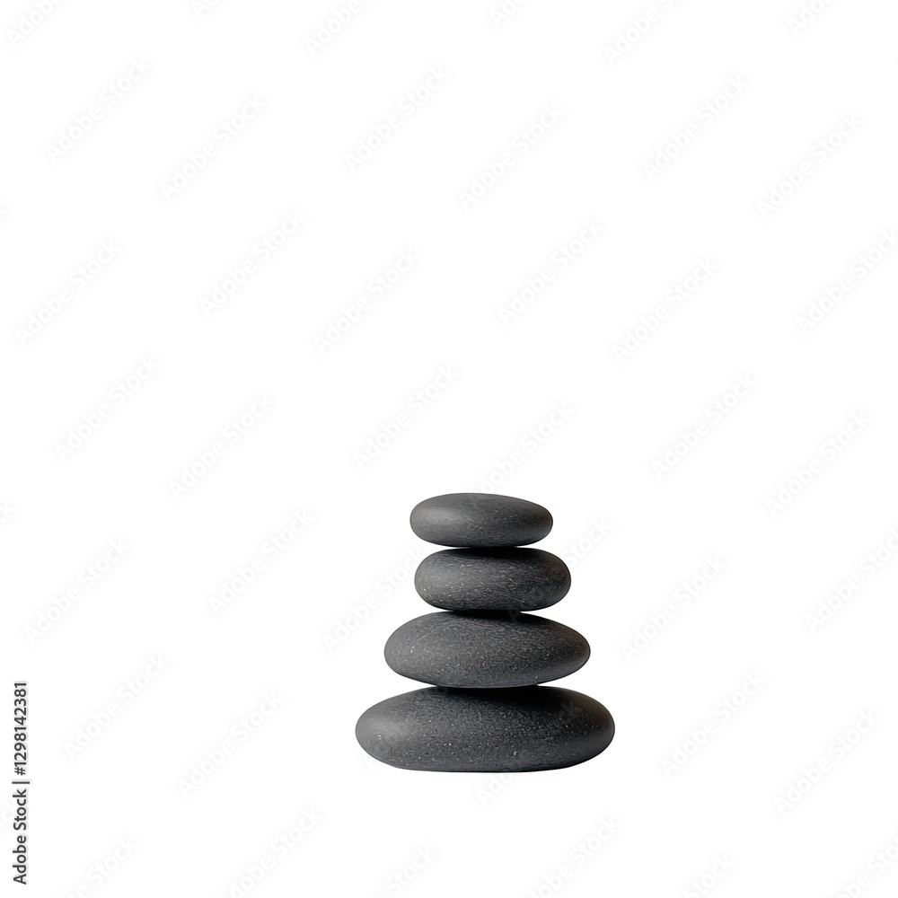 A small collection of smooth, rounded pebble stones stacked in balance, symbolizing harmony and simplicity on a transparent background, PNG A small collection of smooth, rounded pebble stones stacked in balance, symbolizing harmony and simplicity on a transparent background, PNG