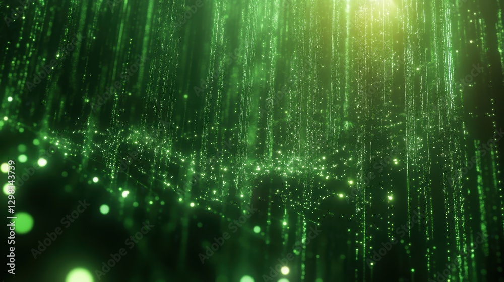 AI-inspired green technology network with interconnected glowing lines, representing digital data flow and advanced computing. AI-inspired green technology network with interconnected glowing lines, representing digital data flow and advanced computing.