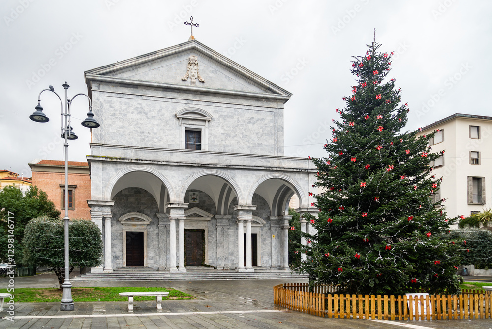 Naklejka premium Livorno, Tuscany, Italy: The cathedral of Livorno dedicated to Saint Francis of Assisi