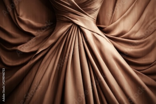 Elegant Draped Fabric in Warm Brown Tones with Smooth Texture