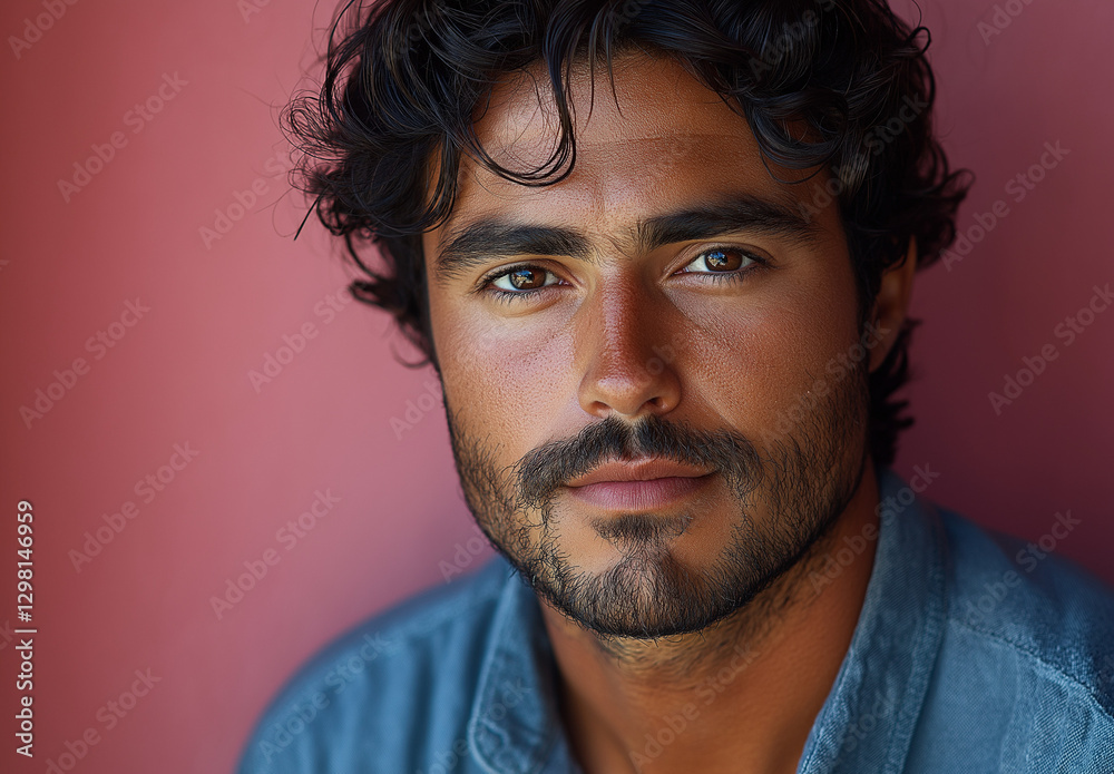 Ultra-Realistic Portrait of a Handsome Man in Blue Shirt – Studio Photography with Pink Background, High Detail, Professional Lighting, Perfect for Branding and Marketing Designs Ultra-Realistic Portrait of a Handsome Man in Blue Shirt – Studio Photography with Pink Background, High Detail, Professional Lighting, Perfect for Branding and Marketing Designs