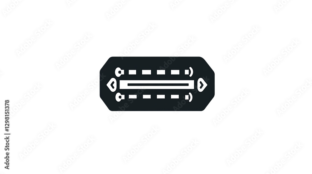 Black Rounded Rectangle With White Center Line And White Triangles On Sides On Transparent Background, PNG Black Rounded Rectangle With White Center Line And White Triangles On Sides On Transparent Background, PNG