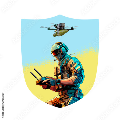Chevron of the Armed Forces of Ukraine: Military UAV Operator with ammunition on board
