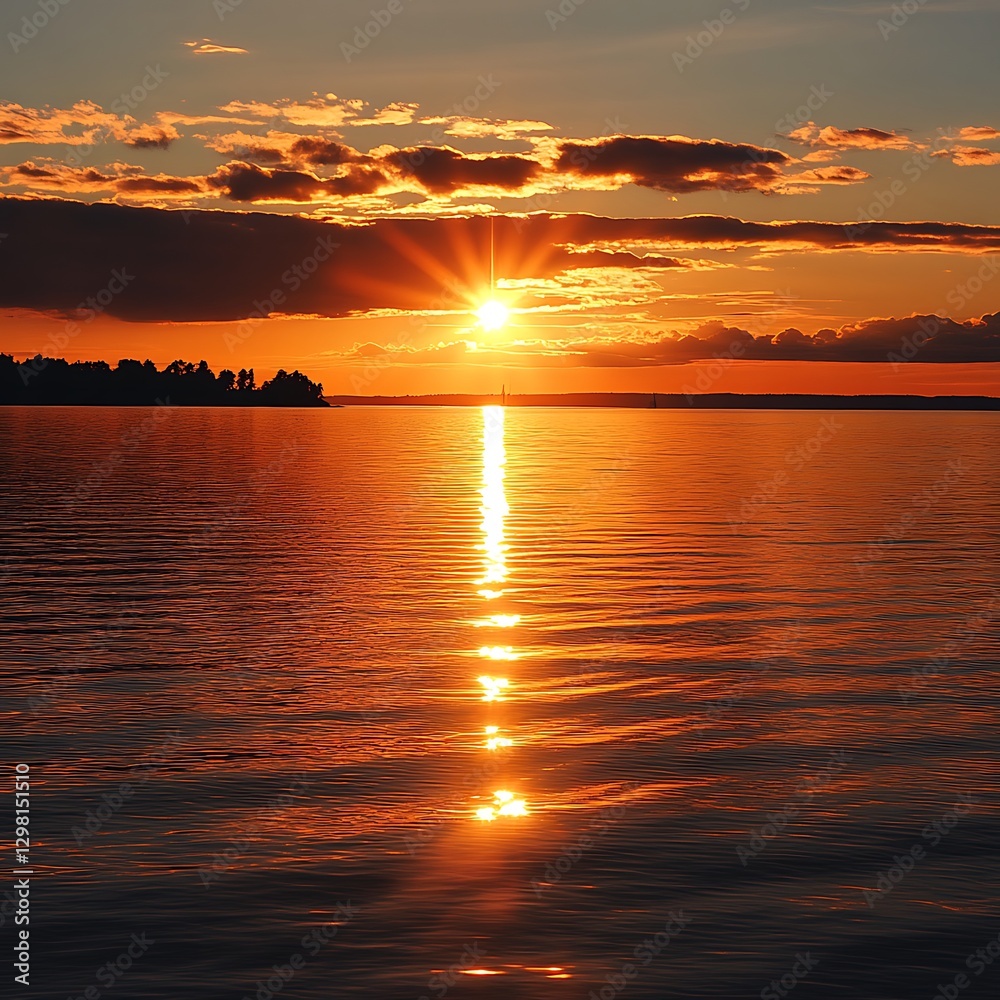 Obraz premium Sunset Reflections on Lake