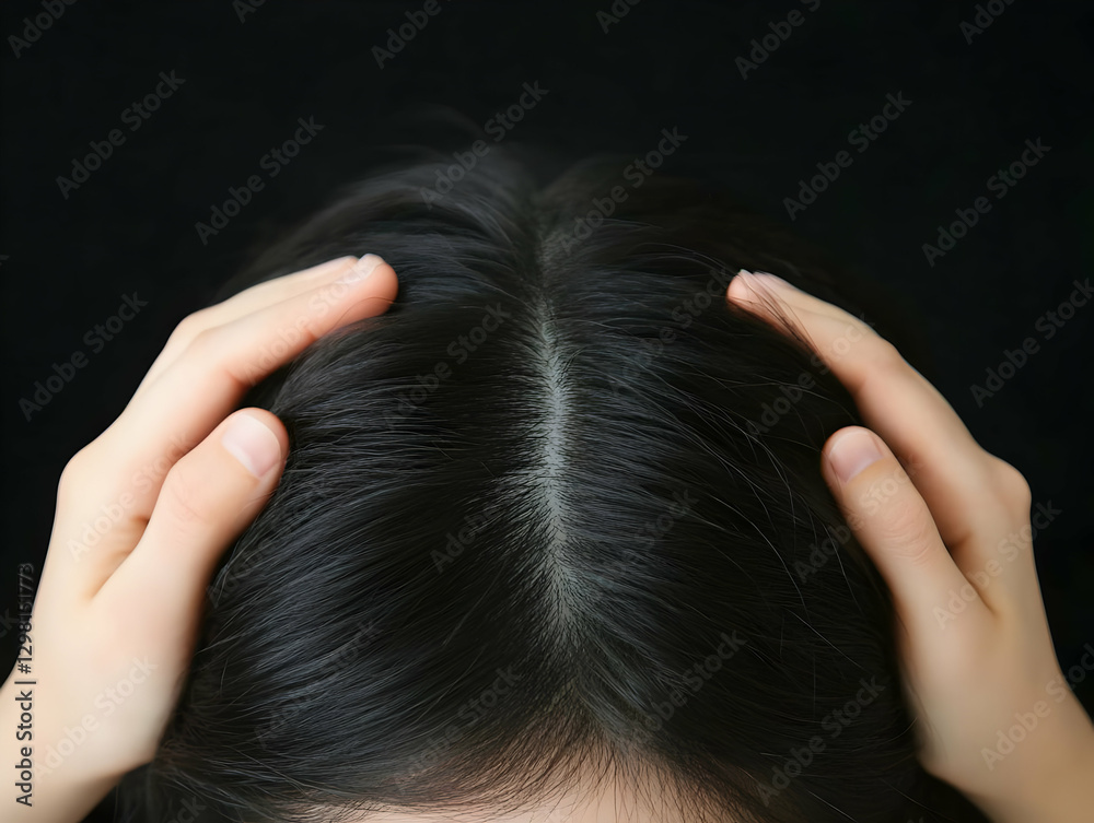 Fototapeta premium Closeup Realistic Image of Gray Hair
