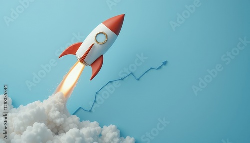 Rocket Launch:  Symbolizing Growth and Success in Business