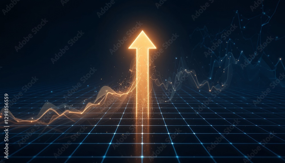 Upward Trend: Data Visualization of Exponential Growth and Progress Upward Trend: Data Visualization of Exponential Growth and Progress
